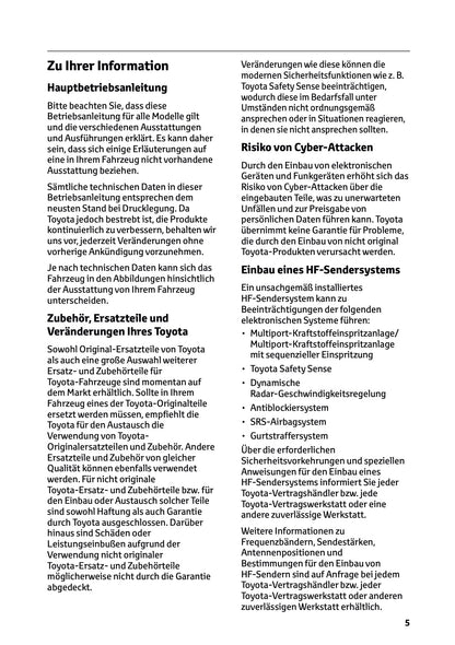 2025-2026 Toyota Aygo X Bedienungsanleitung | Deutsch