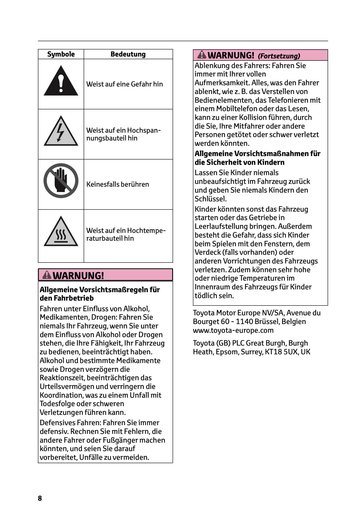 2025-2026 Toyota Aygo X Bedienungsanleitung | Deutsch
