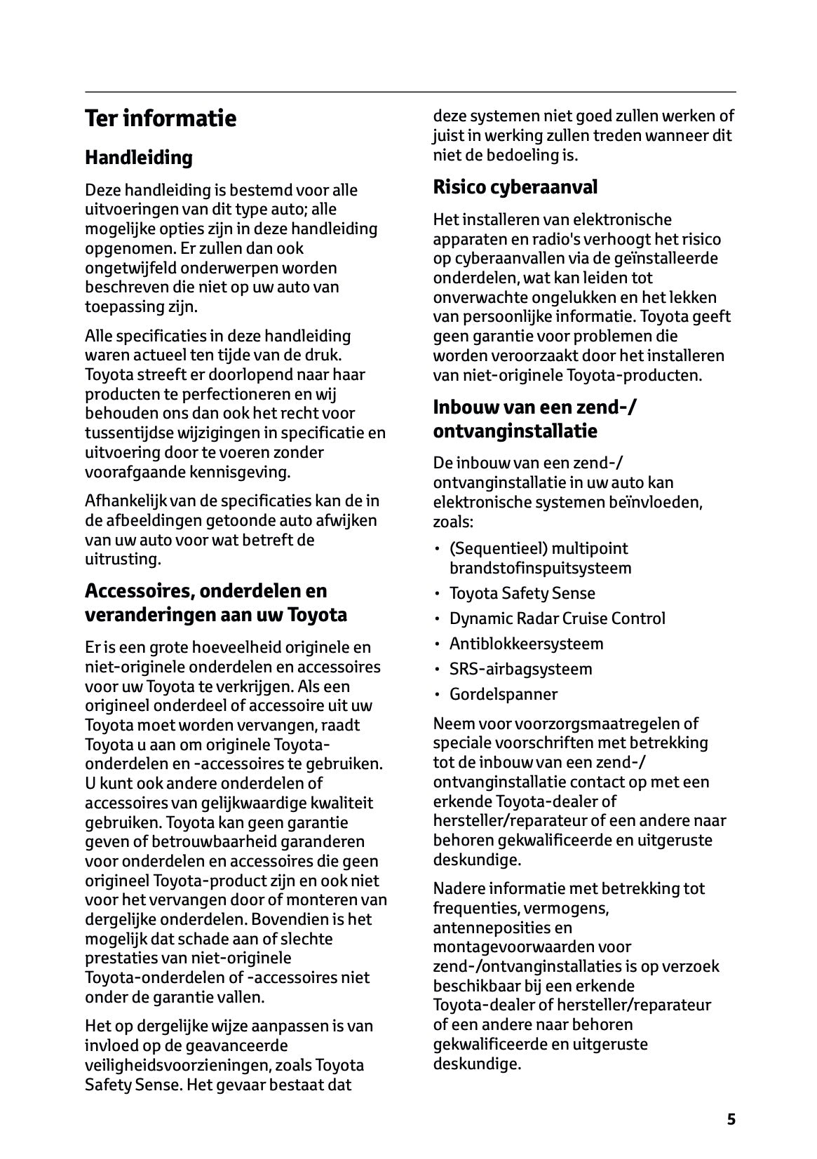 2025-2026 Toyota Aygo X Owner's Manual | Dutch