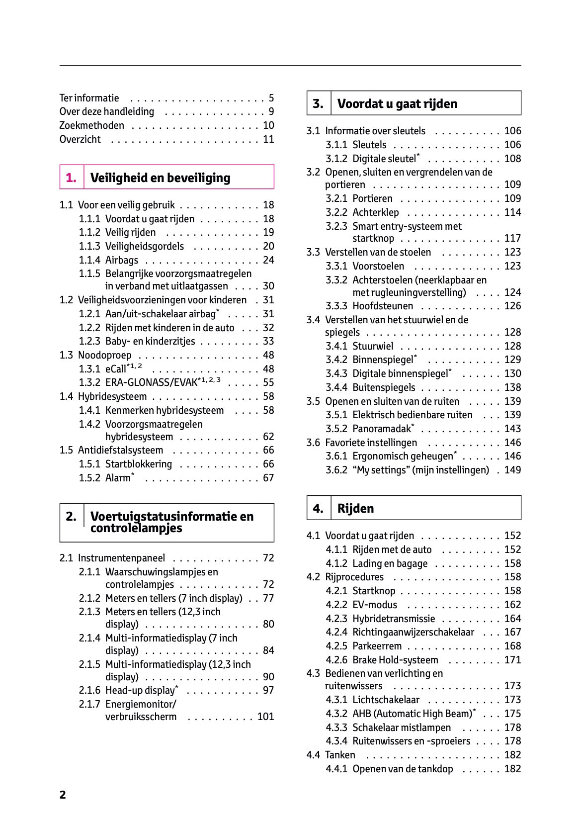 2025-2026 Toyota Camry Hybrid Owner's Manual | Dutch