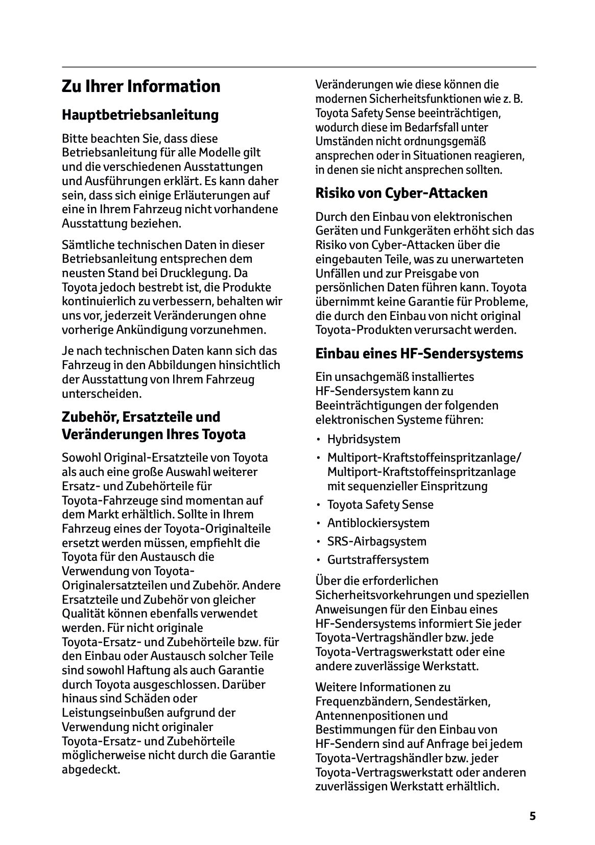 2026 Toyota C-HR Hybrid Owner's Manual | German