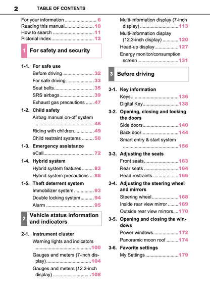 2025 Toyota Corolla Hybrid Hatchback/Touring Sports Owner's Manual | English