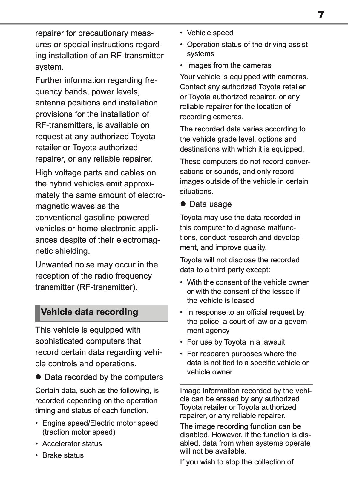 2025 Toyota Corolla Hybrid Hatchback/Touring Sports Owner's Manual | English