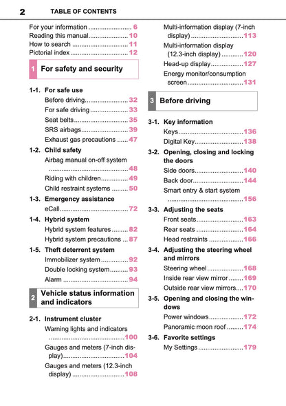 2026 Toyota Corolla Hybrid Hatchback/Touring Sports Owner's Manual | English