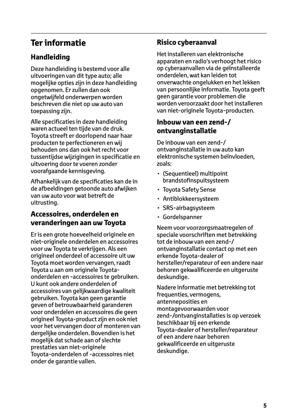 2026 Toyota Corolla Hybrid Hatchback/Touring Sports Owner's Manual | Dutch