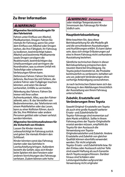 2025-2026 Toyota Mirai Owner's Manual | German