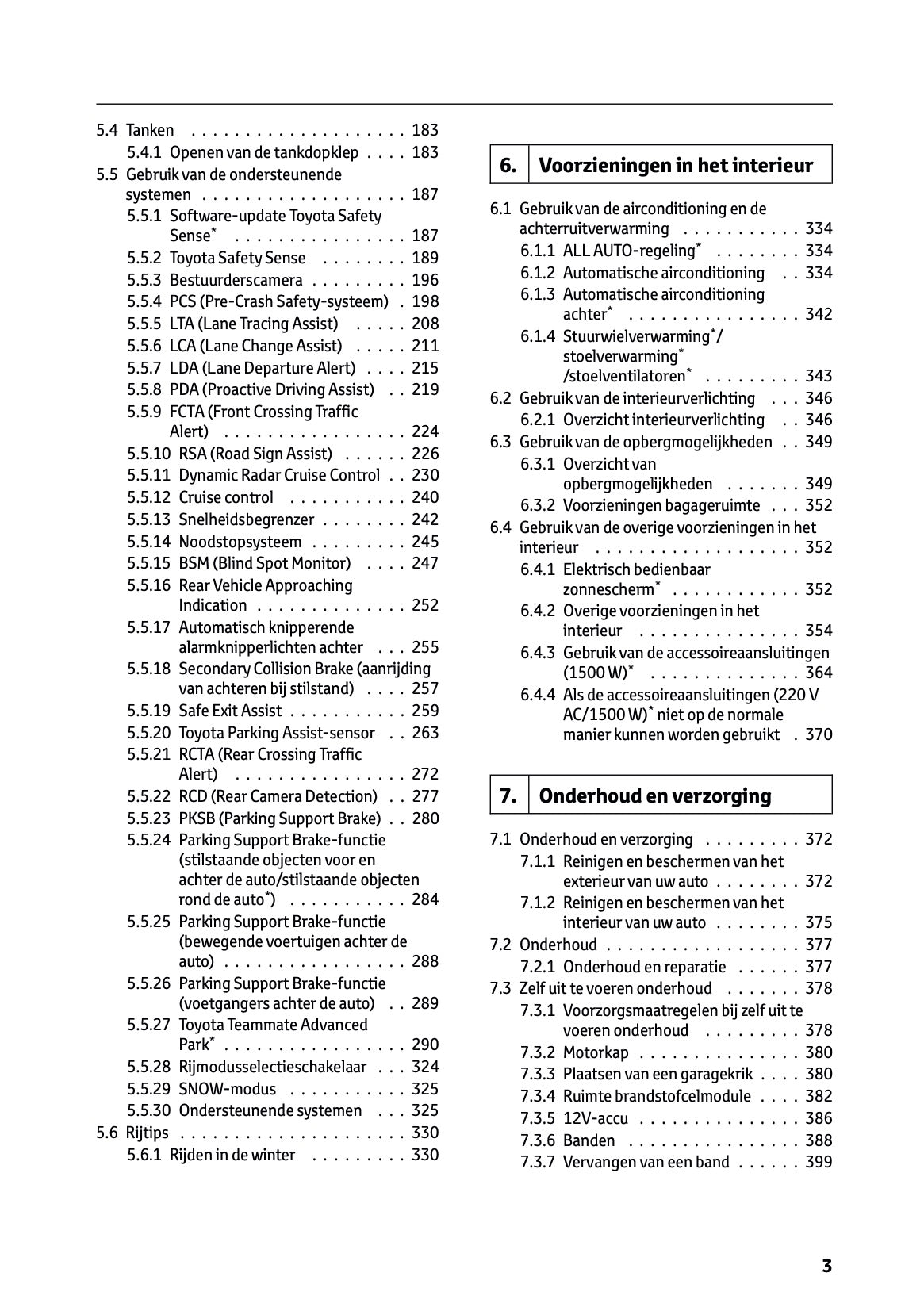 2025-2026 Toyota Mirai Owner's Manual | Dutch