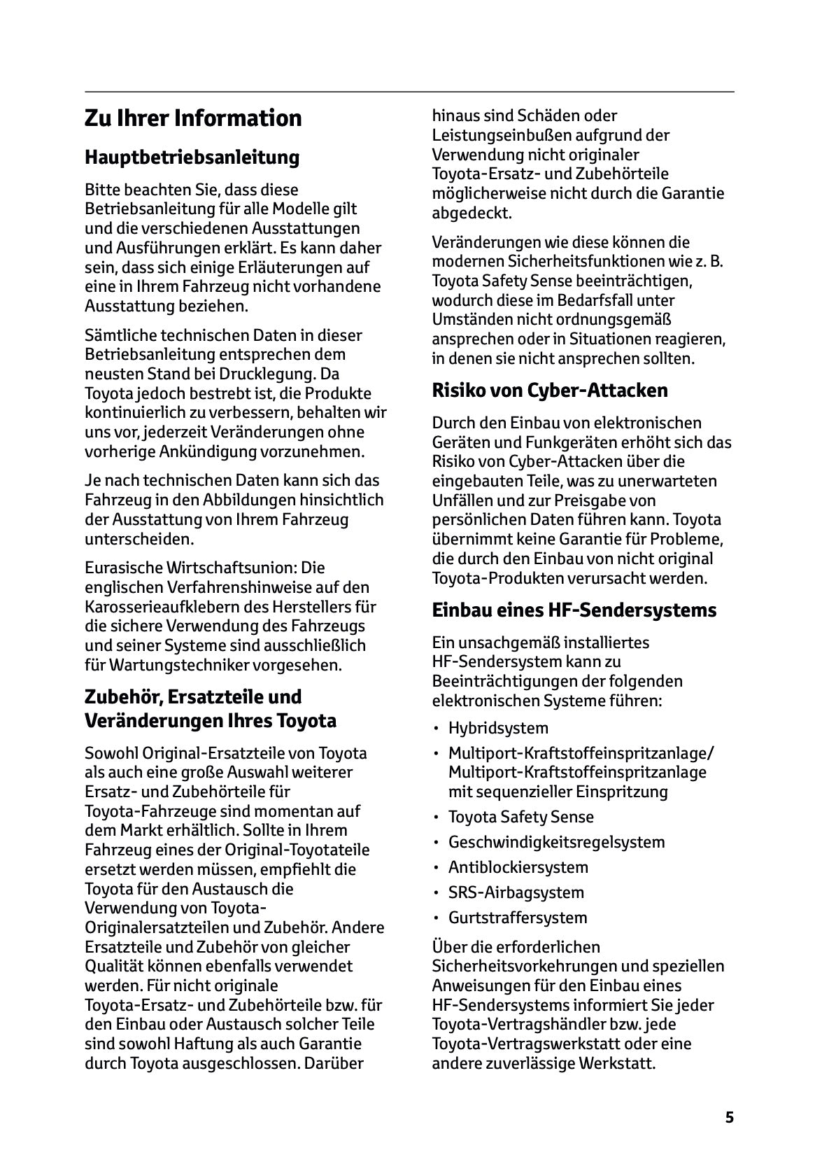 2026 Toyota RAV4 Hybrid Owner's Manual | German