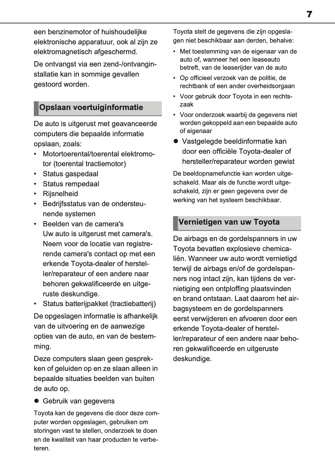 2020-2021 Toyota RAV4 Hybrid Owner's Manual | Dutch