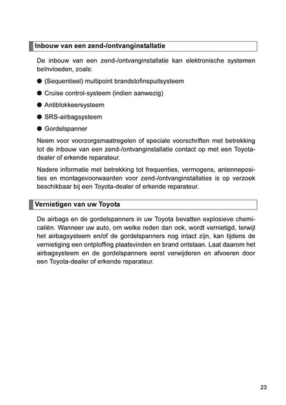 2013 Toyota Verso Owner's Manual | Dutch