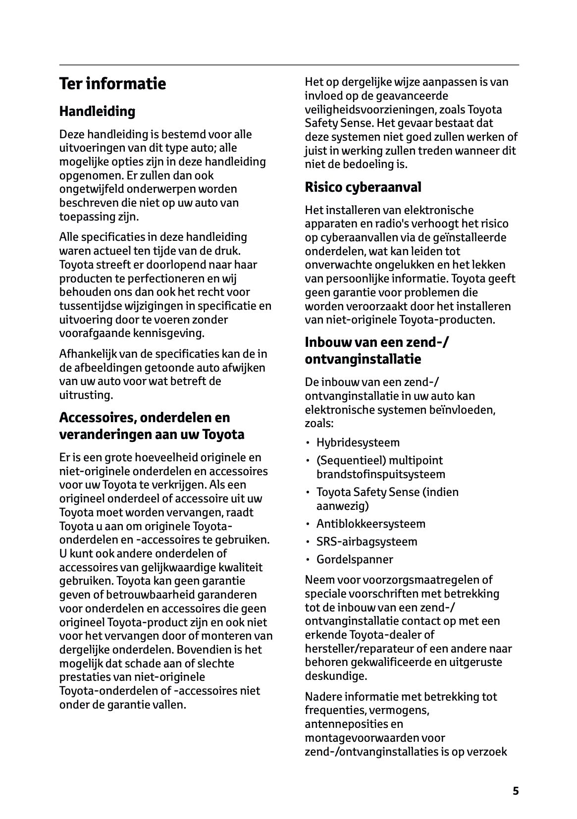 2024 Toyota Yaris Cross Hybrid Owner's Manual | Dutch