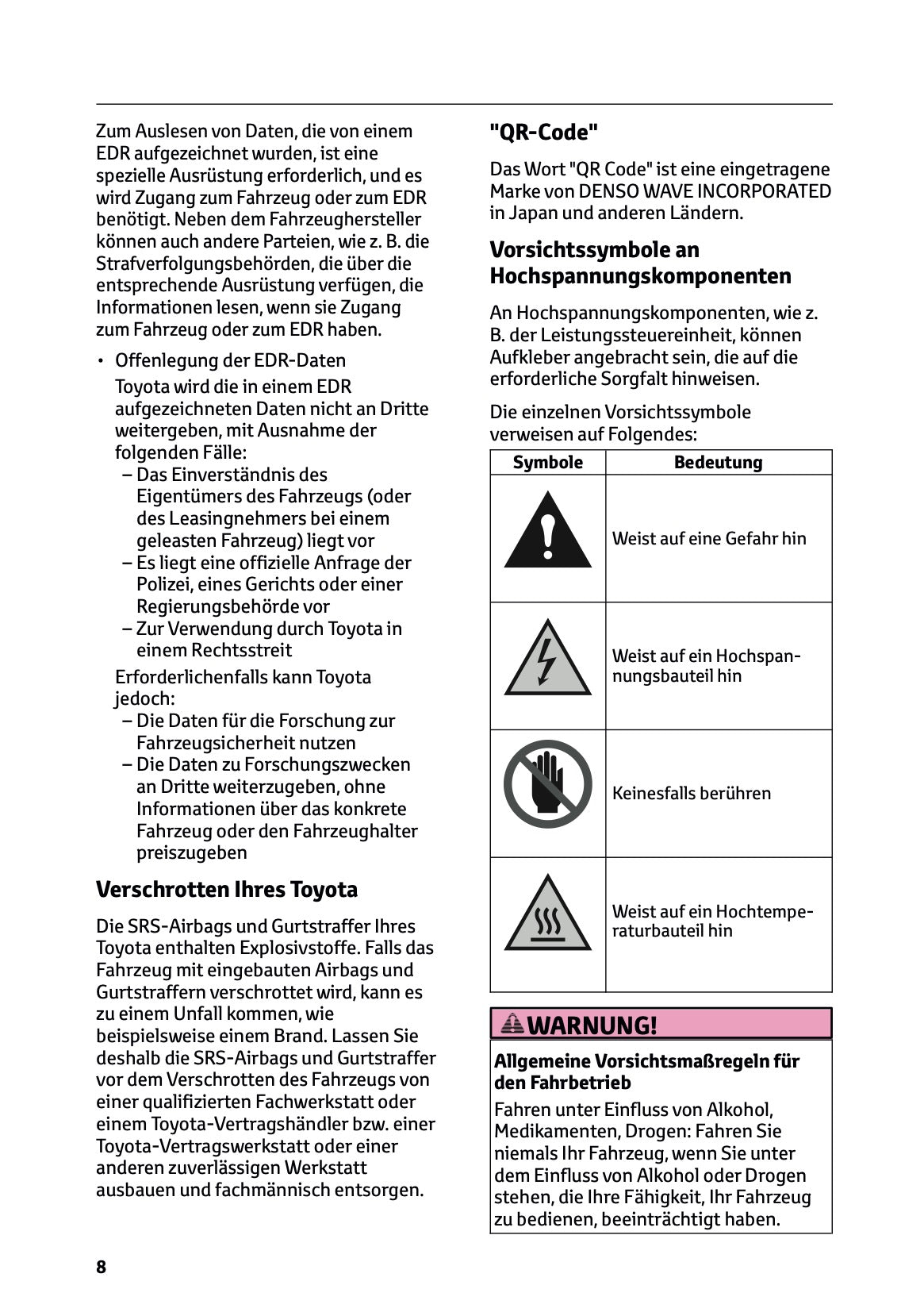 2026 Toyota Yaris Hybrid Bedienungsanleitung | Deutsch