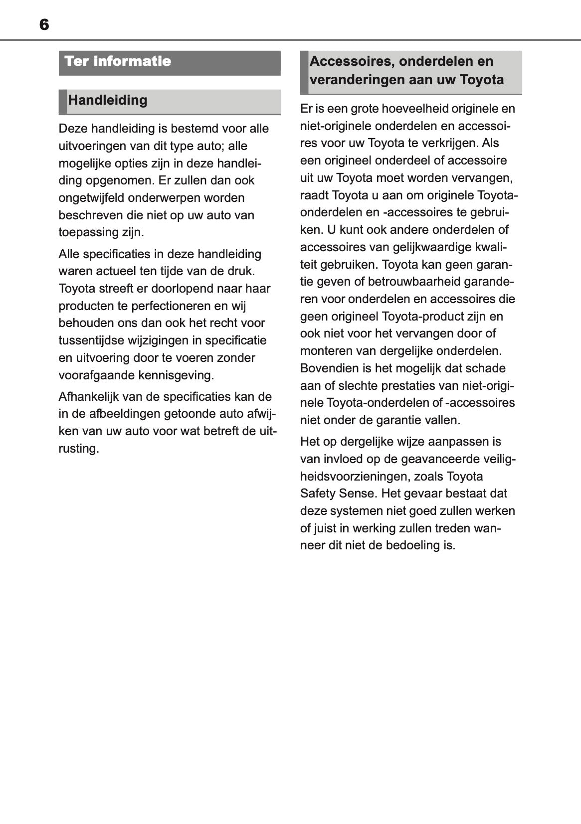 2021 Toyota Yaris Owner's Manual | Dutch