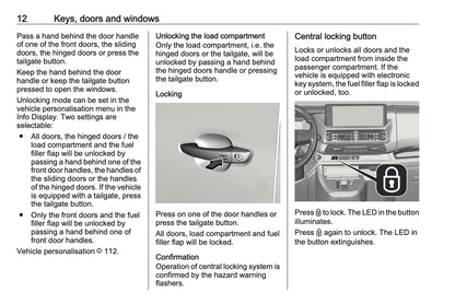 2024-2025 Vauxhall Vivaro Owner's Manual | English