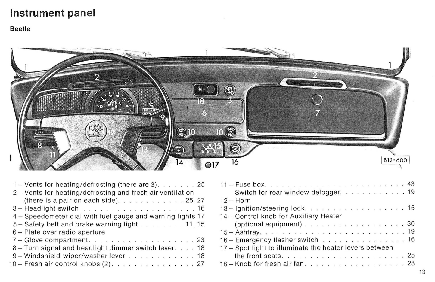 1977 Volkswagen Beetle Owner's Manual | English