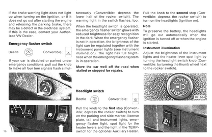 1978 Volkswagen Beetle Owner's Manual | English