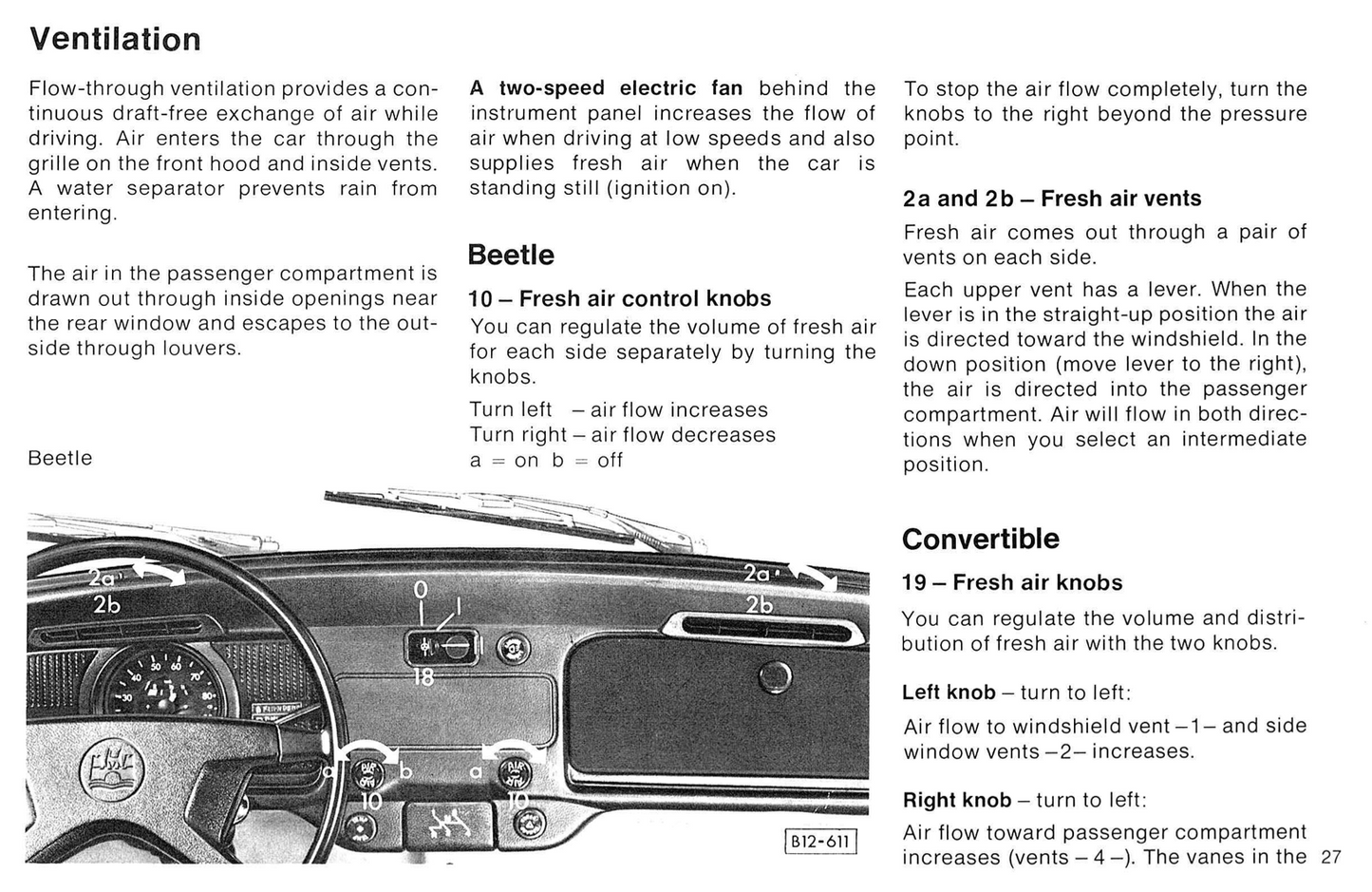 1978 Volkswagen Beetle Owner's Manual | English