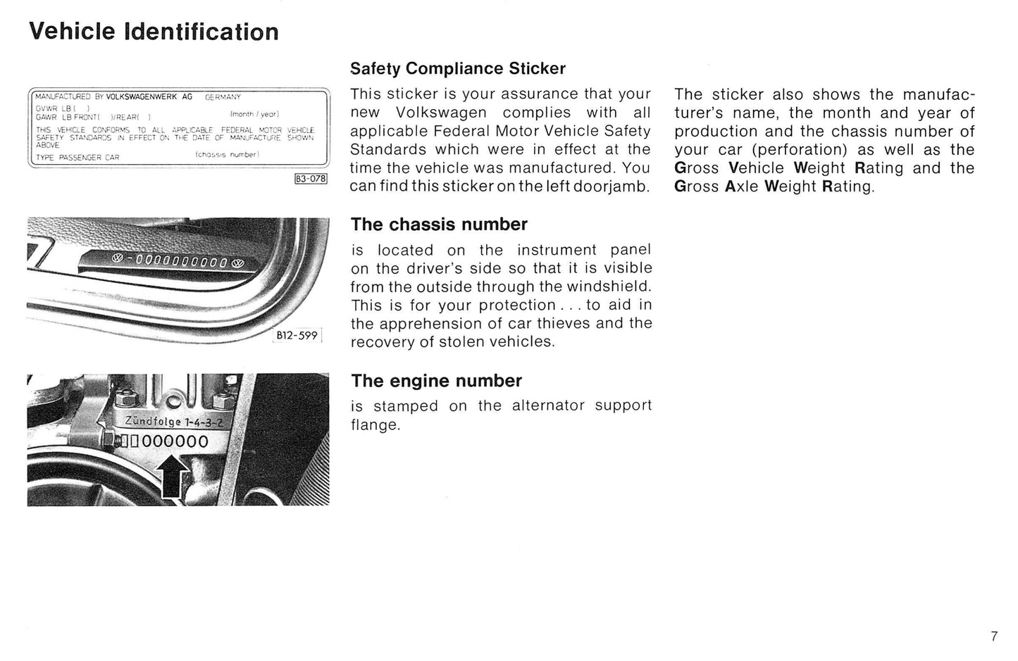 1978 Volkswagen Beetle Owner's Manual | English