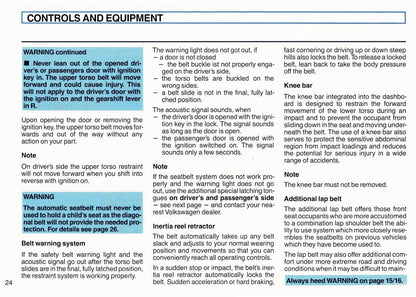 1994 Volkswagen Corrado Owner's Manual | English