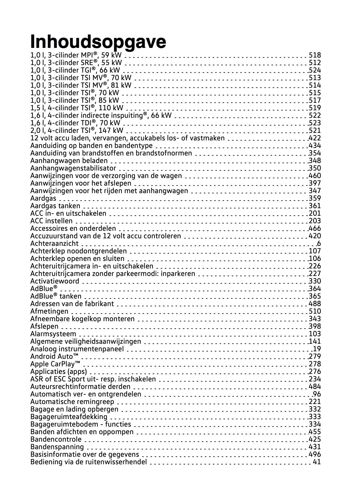 2020-2021 Volkswagen Polo Owner's Manual | Dutch
