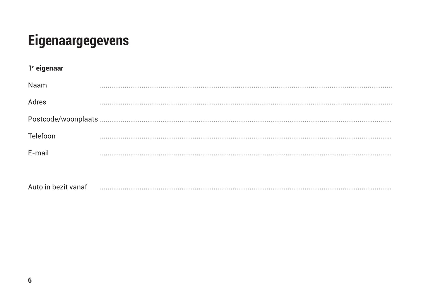 Universeel Garantie- en onderhoudsboekje