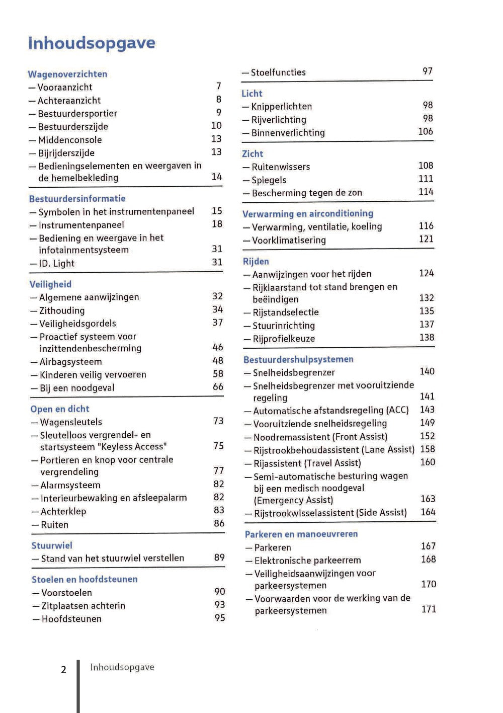 2020-2023 Volkswagen ID.3 Owner's Manual | Dutch