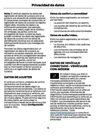 2021-2024 Ford Galaxy/S-Max Owner's Manual | Spanish