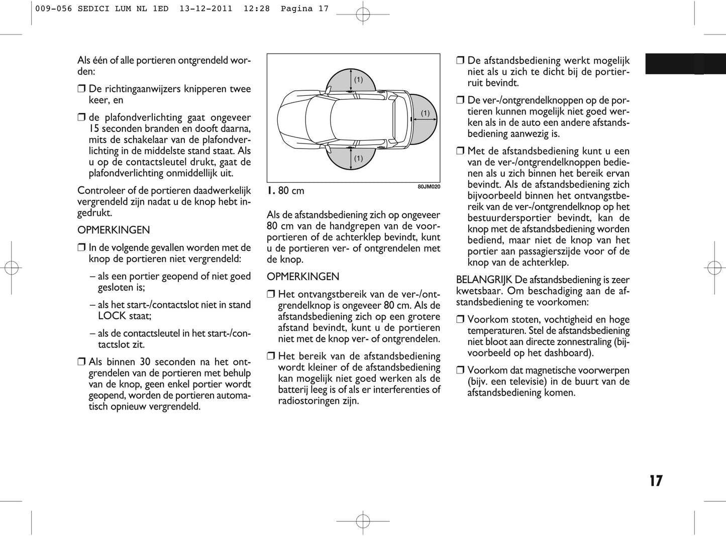 2013 Fiat Sedici Owner's Manual | Dutch