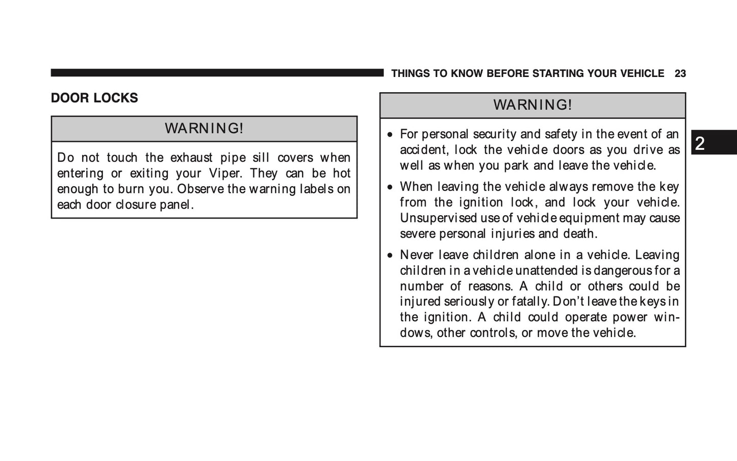 2008 Dodge Viper Owner's Manual | English