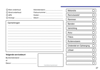 Seat Maintenance Book | Dutch