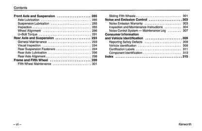 1996-2003 Kenworth K100/W900/T600/T800/C500 Owner's Manual | English