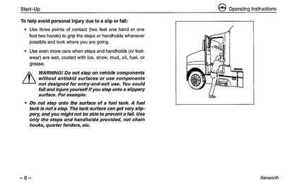 1996-2003 Kenworth K100/W900/T600/T800/C500 Owner's Manual | English