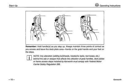 1996-2003 Kenworth K100/W900/T600/T800/C500 Owner's Manual | English