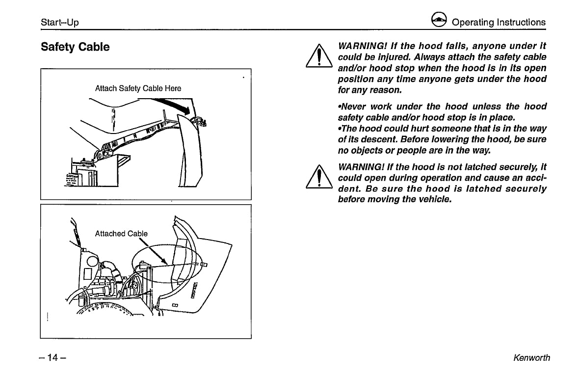 1996-2003 Kenworth K100/W900/T600/T800/C500 Owner's Manual | English