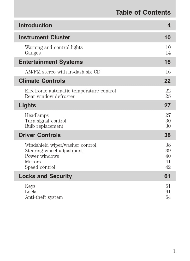 2004 Ford Thunderbird Owner's Manual | English