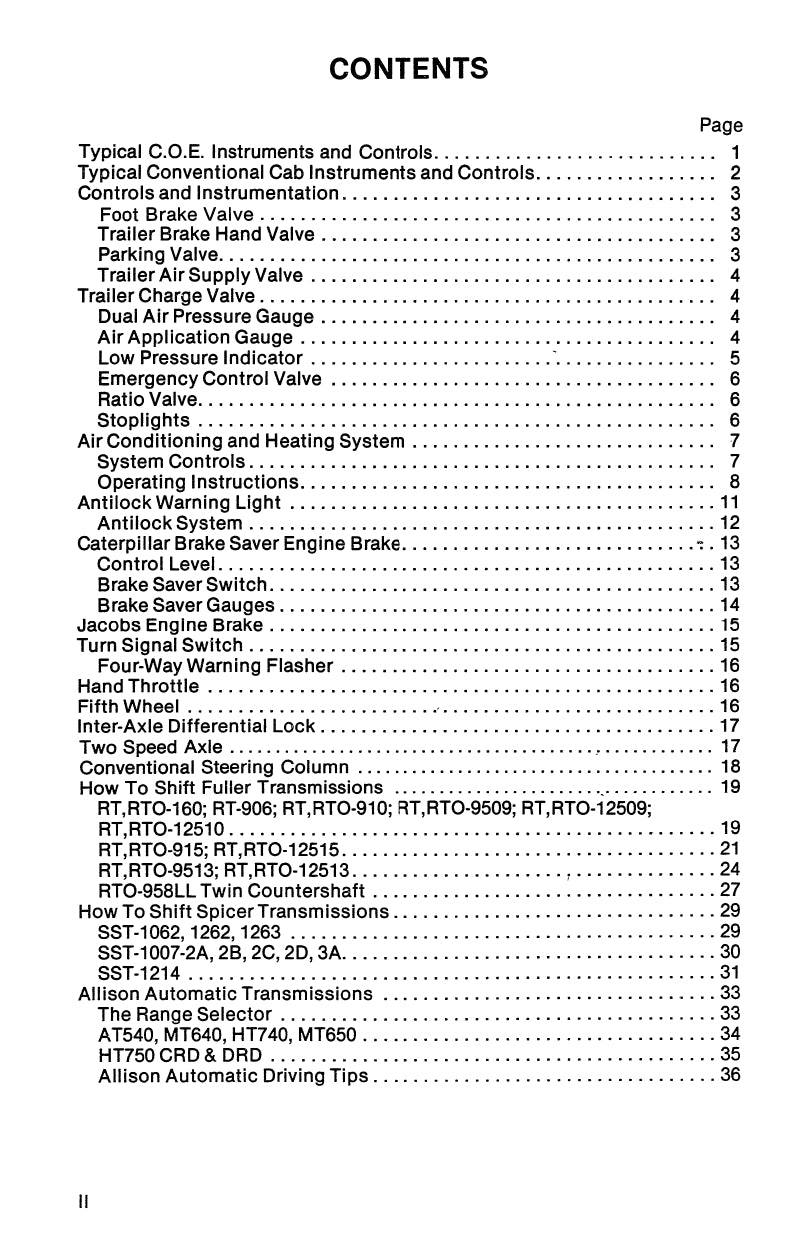 1981-1986 Peterbilt 359 Owner's Manual | English