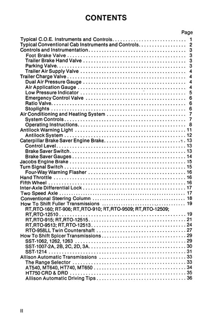 1981-1986 Peterbilt 359 Owner's Manual | English