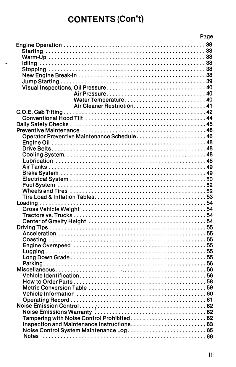 1981-1986 Peterbilt 359 Owner's Manual | English