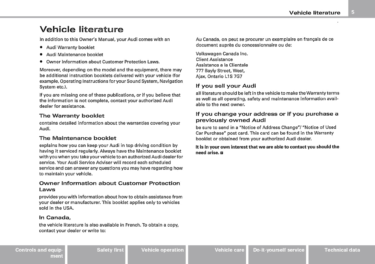 2007 Audi RS 4 Owner's Manual | English