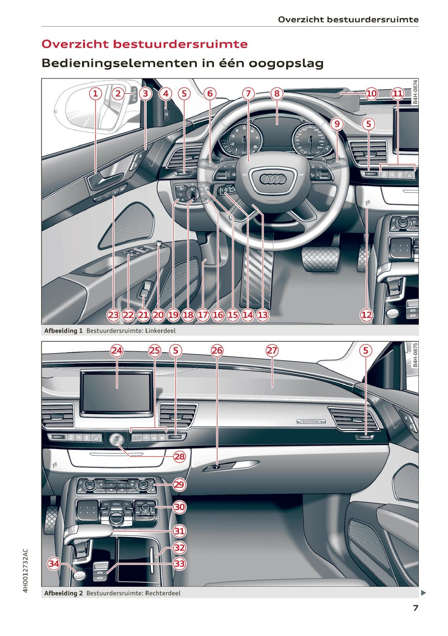 2014-2017 Audi A8/S8/S8 Plus Owner's Manual | Dutch