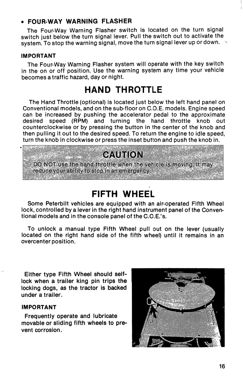 1981-1986 Peterbilt 359 Owner's Manual | English