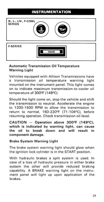 1985 Ford Medium Duty/600/700/7000 Owner's Manual | English