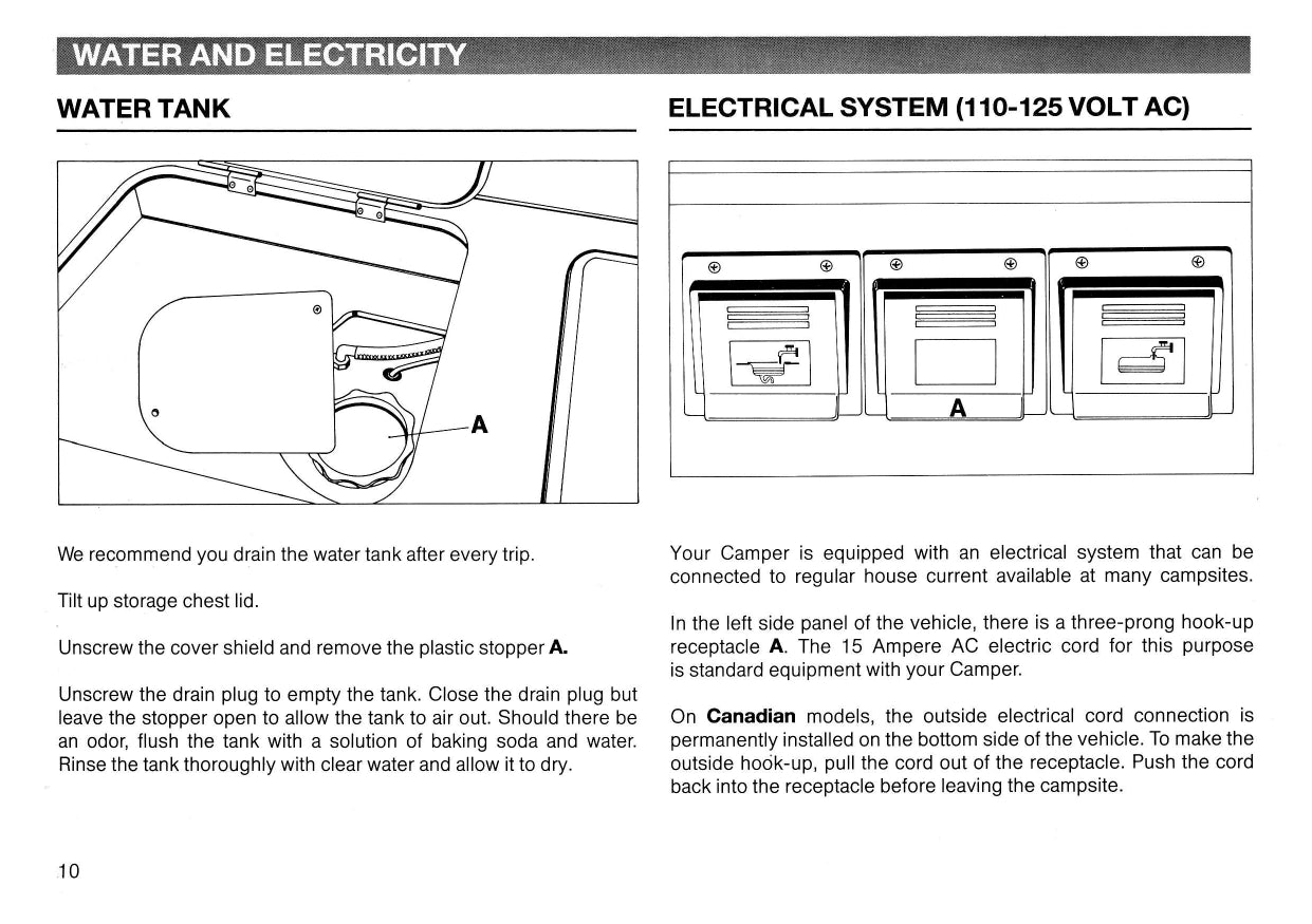 1987 Volkswagen Camper Manuel du propriétaire Supplement | Anglais