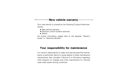 1987 Toyota 4WD Truck/4Runner Owner's Manual | English