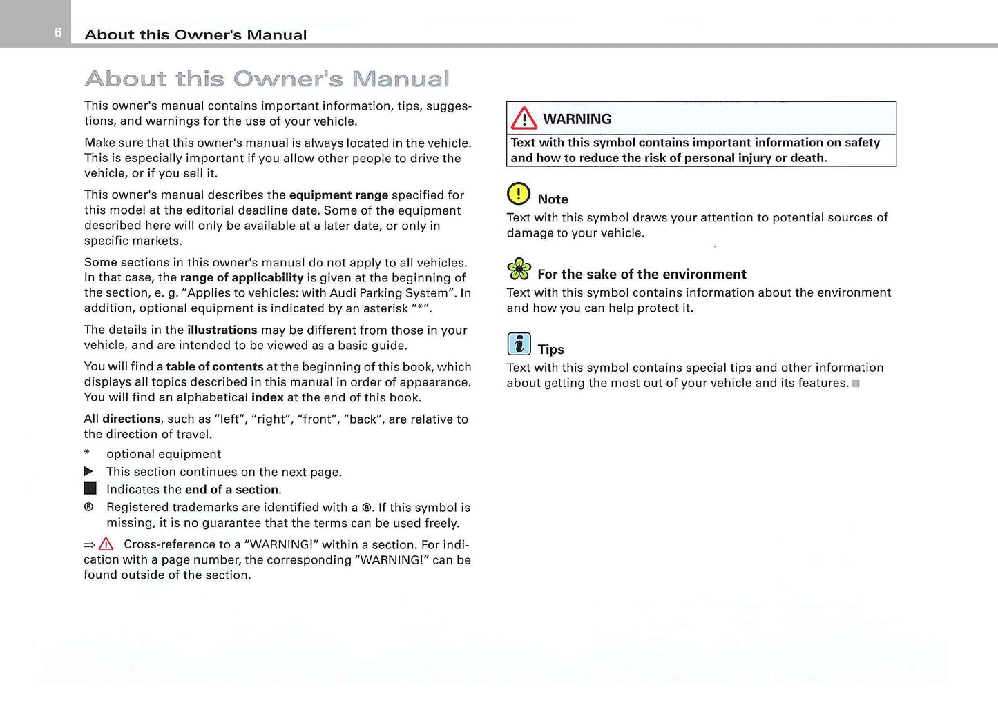 2006 Audi S4/S4 Limousine Owner's Manual | English