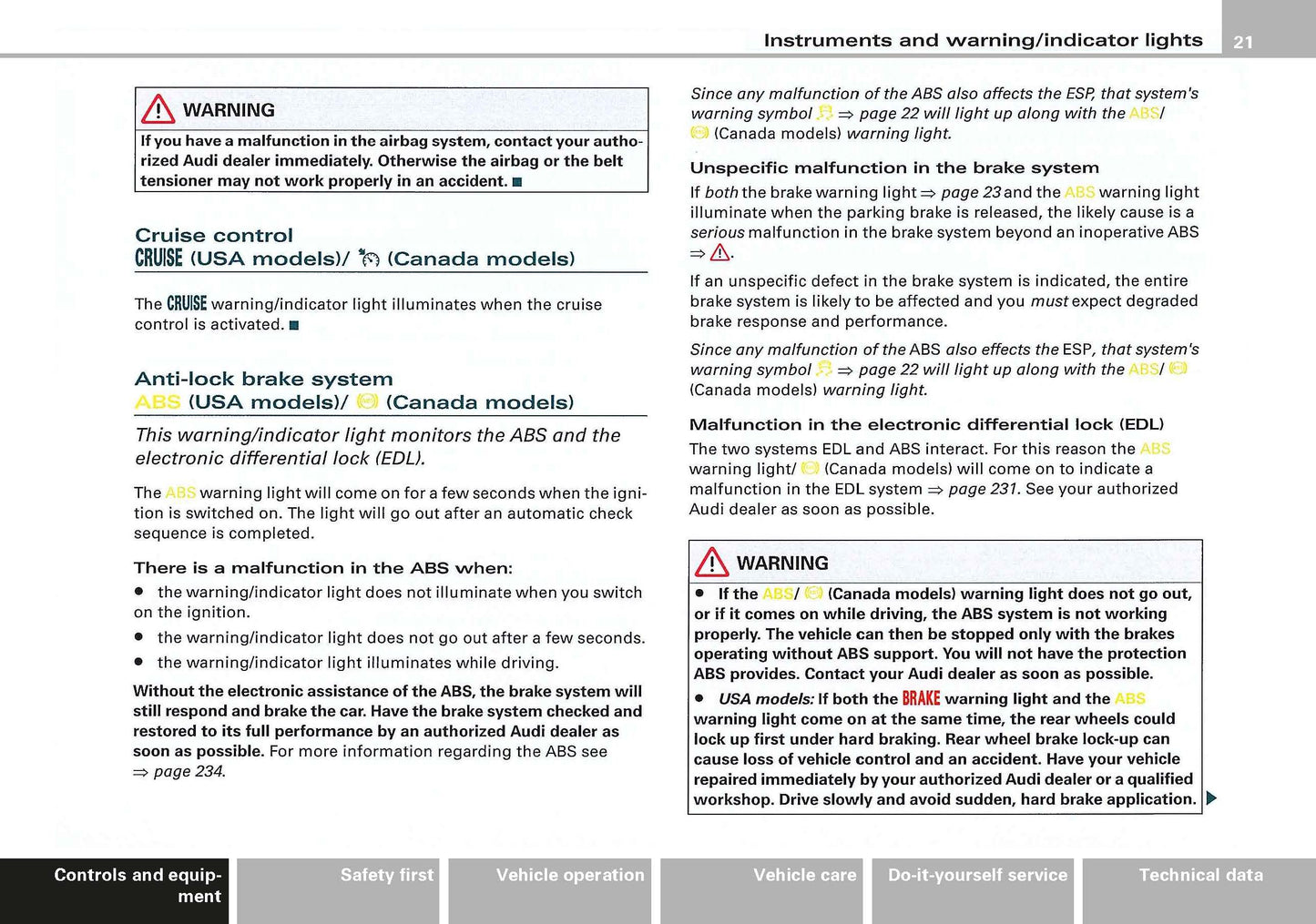 2007 Audi S4/S4 Limousine Owner's Manual | English