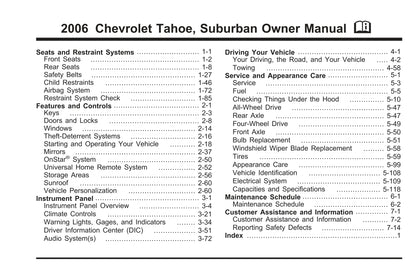 2006 Chevrolet Suburban/Tahoe Owner's Manual | English