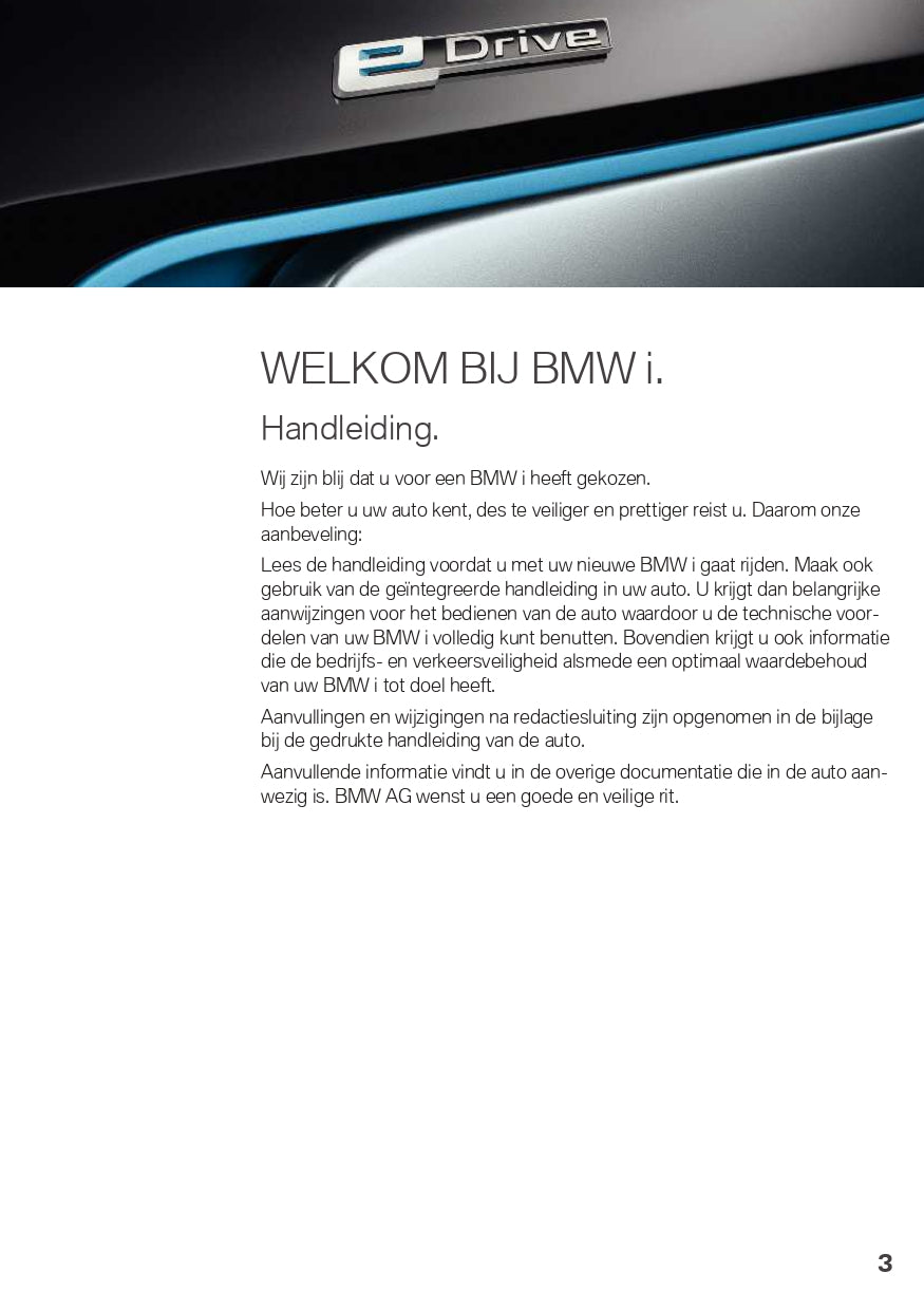 2021 BMW i3 Owner's Manual | Dutch