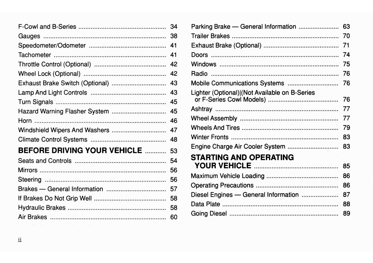 1994 Ford F Series Diesel/B Series Diesel Owner's Manual | English