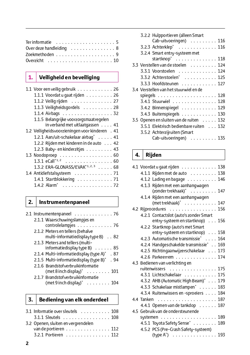 2024 Toyota Hilux Owner's Manual | Dutch